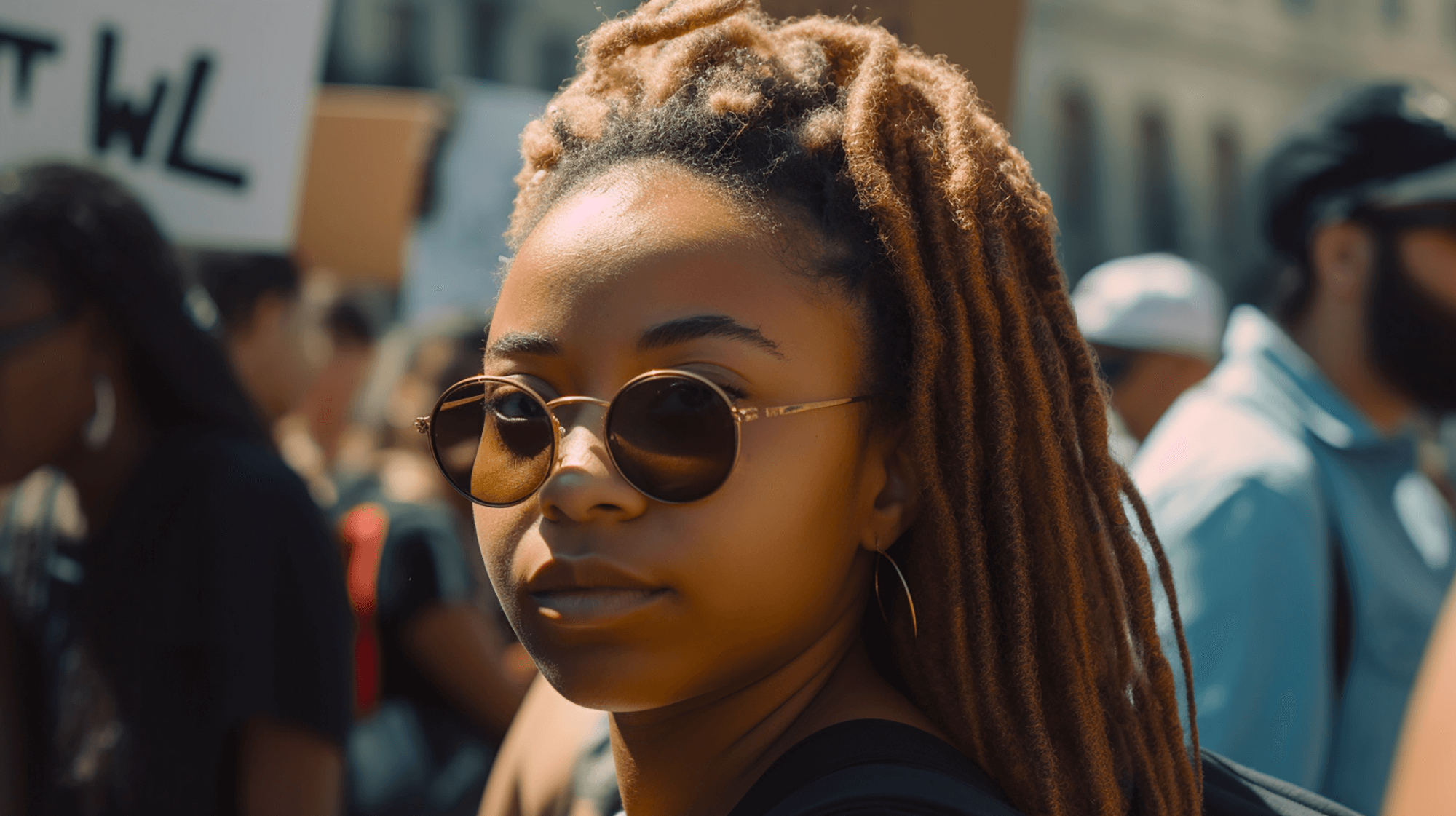 black woman at protest